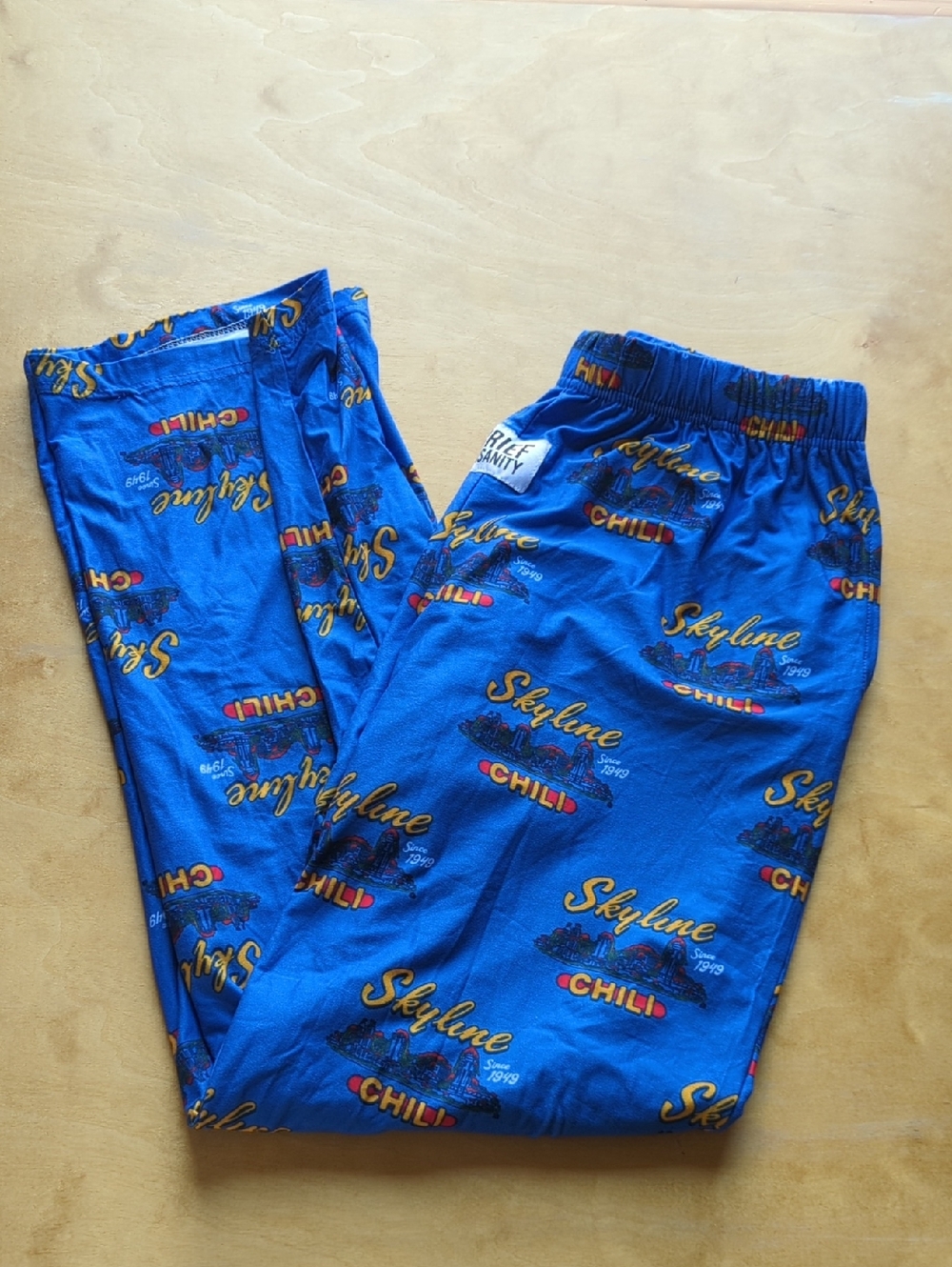 Men's Blue Skyline-Print Pajama Pants